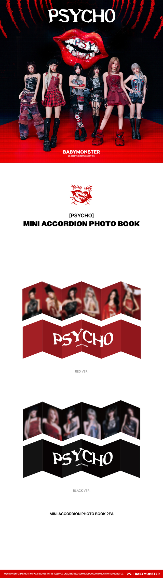 PSYCHO] BABYMONSTER MINI ACCORDION PHOTO BOOK - YG SELECT
