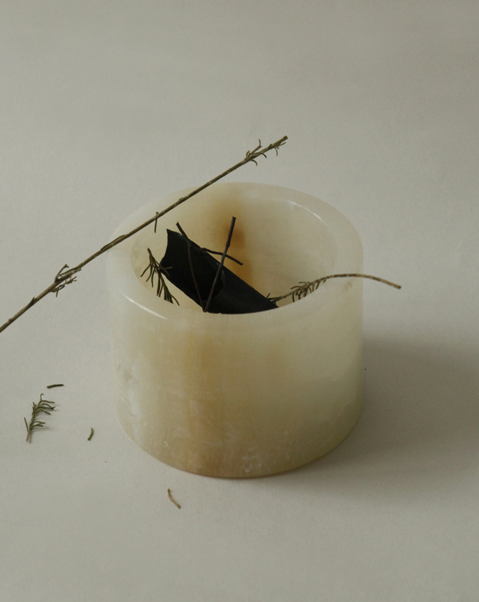 Jade Cylinder Candle Holder · Small