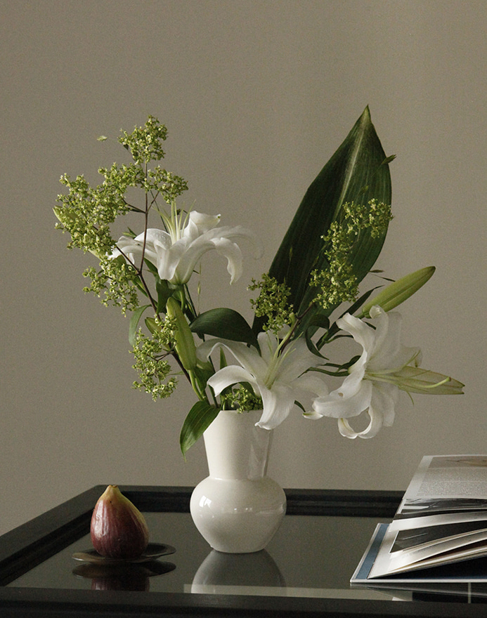 [NR CERAMICS x Kado] flower &amp; plain vase SET