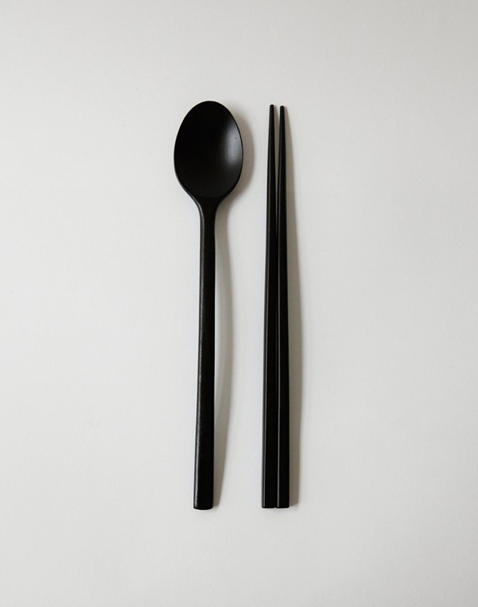 Wood Spoon-Chopstick Set · Black