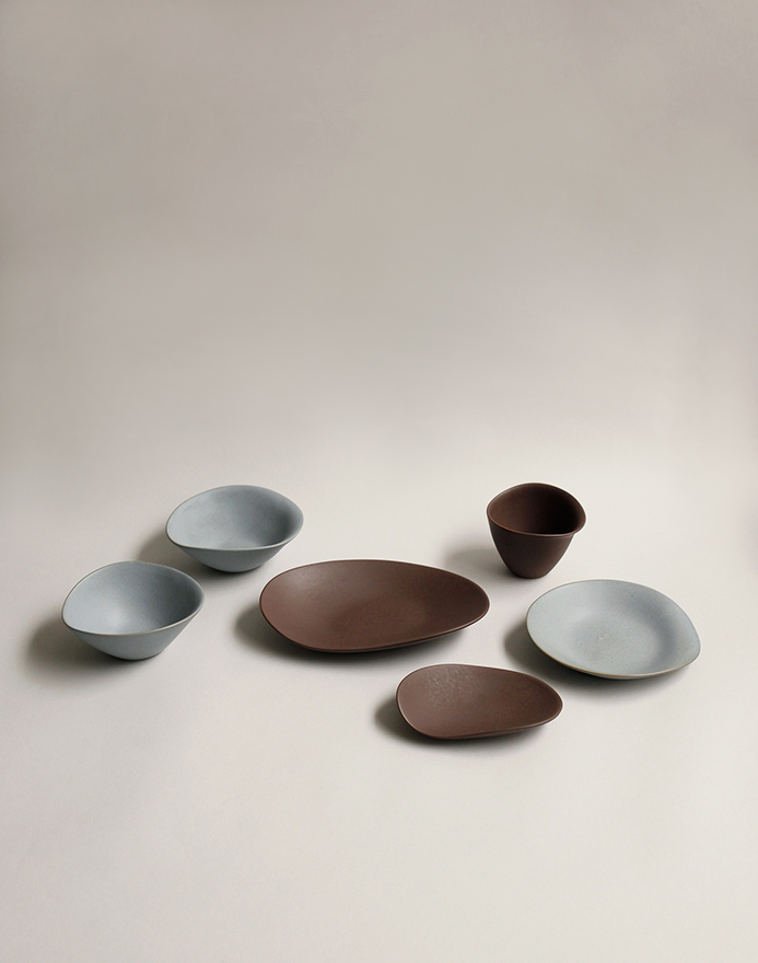 HIN｜ Dinnerware Set · Stone Blue/Brown