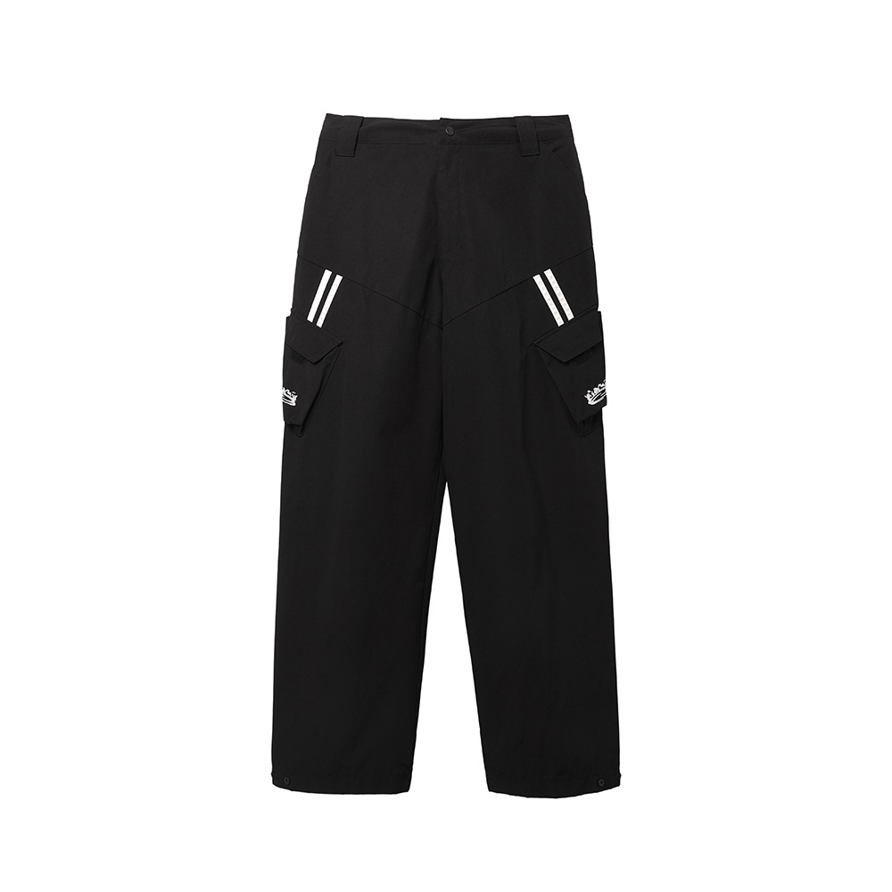 OPENING PROJECT Black Double Stripe Cargo Pant