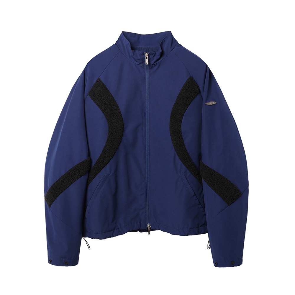 OPENING PROJECT Paneled Fleece Jacket &quot;Cobalt Blue&quot;