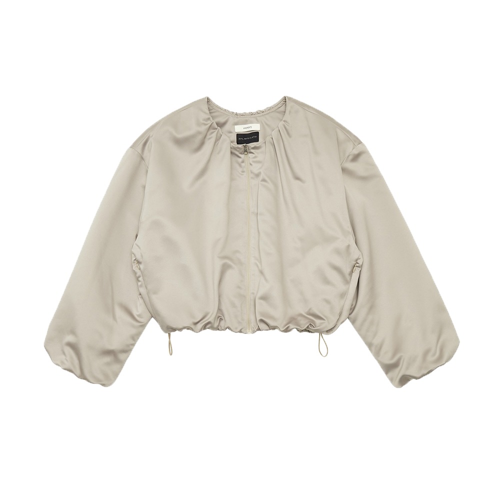 AMOMENTO Silky Padded Crop Jumper &quot;Beige&quot; (Women)