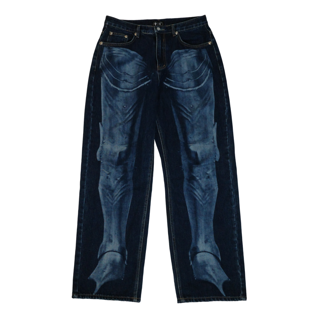 THUG CLUB Warrior Laser Denim Pants &quot;Blue&quot;