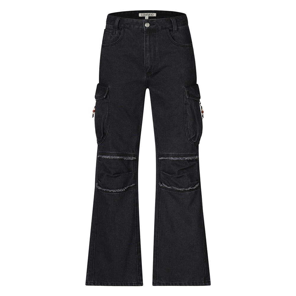 Coyseio Round Pocket Cargo Jeans &quot;Black&quot;
