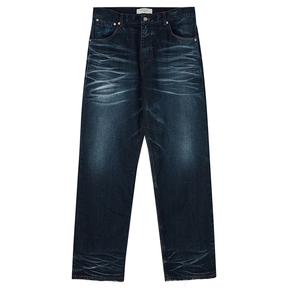 AFTER PRAY Wide Linkle Washed Denim Jeans &quot;Indigo&quot;