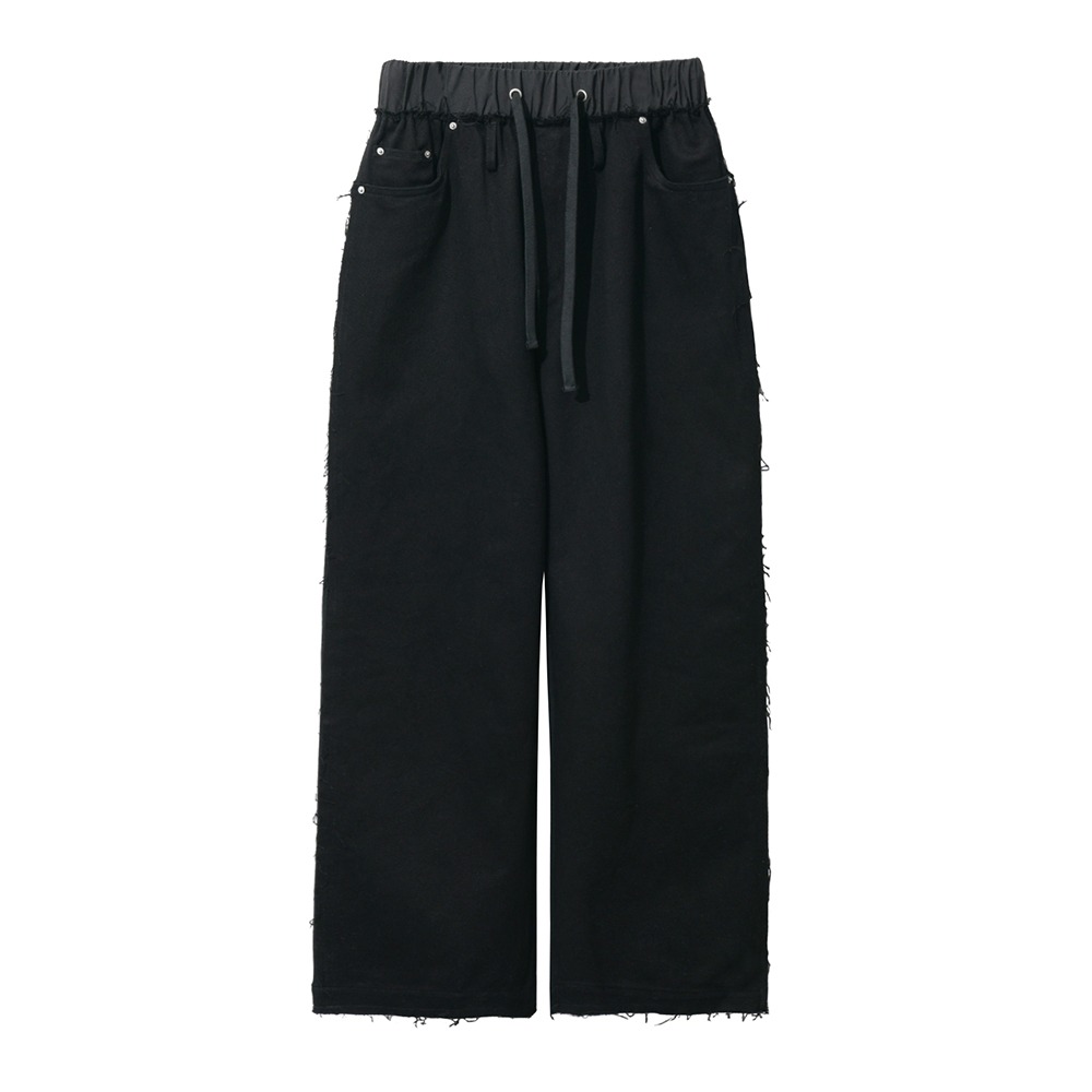 Cord Split-Side Relaxed Dual Pants &quot;Black&quot;