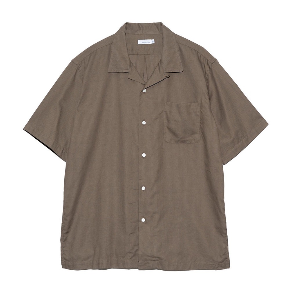 NANAMICA Open Collar Panama S/S Shirts &quot;Taupe&quot;