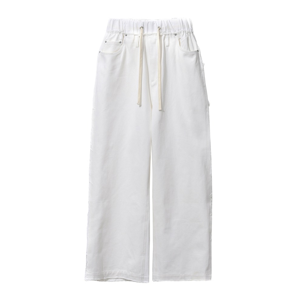 Cord Split-Side Relaxed Dual Pants &quot;White&quot;