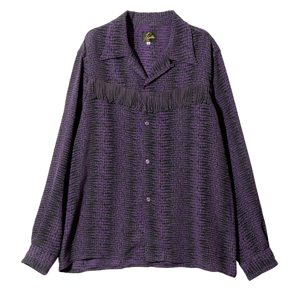 NEEDLES Fringe One-Up Shirt - AC/R/C Crocodile Jq &quot;B-Purple&quot;