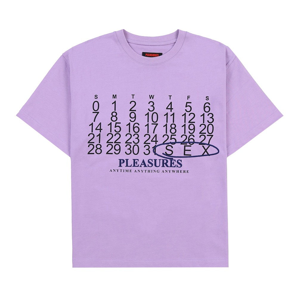 PLEASURES Calendar Heavyweight T-Shirt &quot;Lavender&quot;