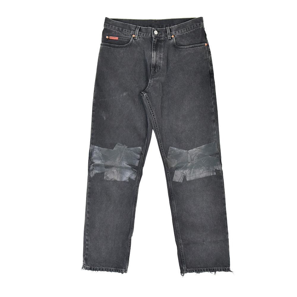 MARTINE ROSE Woven Relaxed Fit Jean &quot;Black Wash/Gaffer Tape&quot;