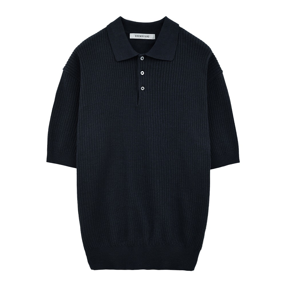 BROWNYARD Knit Polo Shirt &quot;Dark Navy&quot;