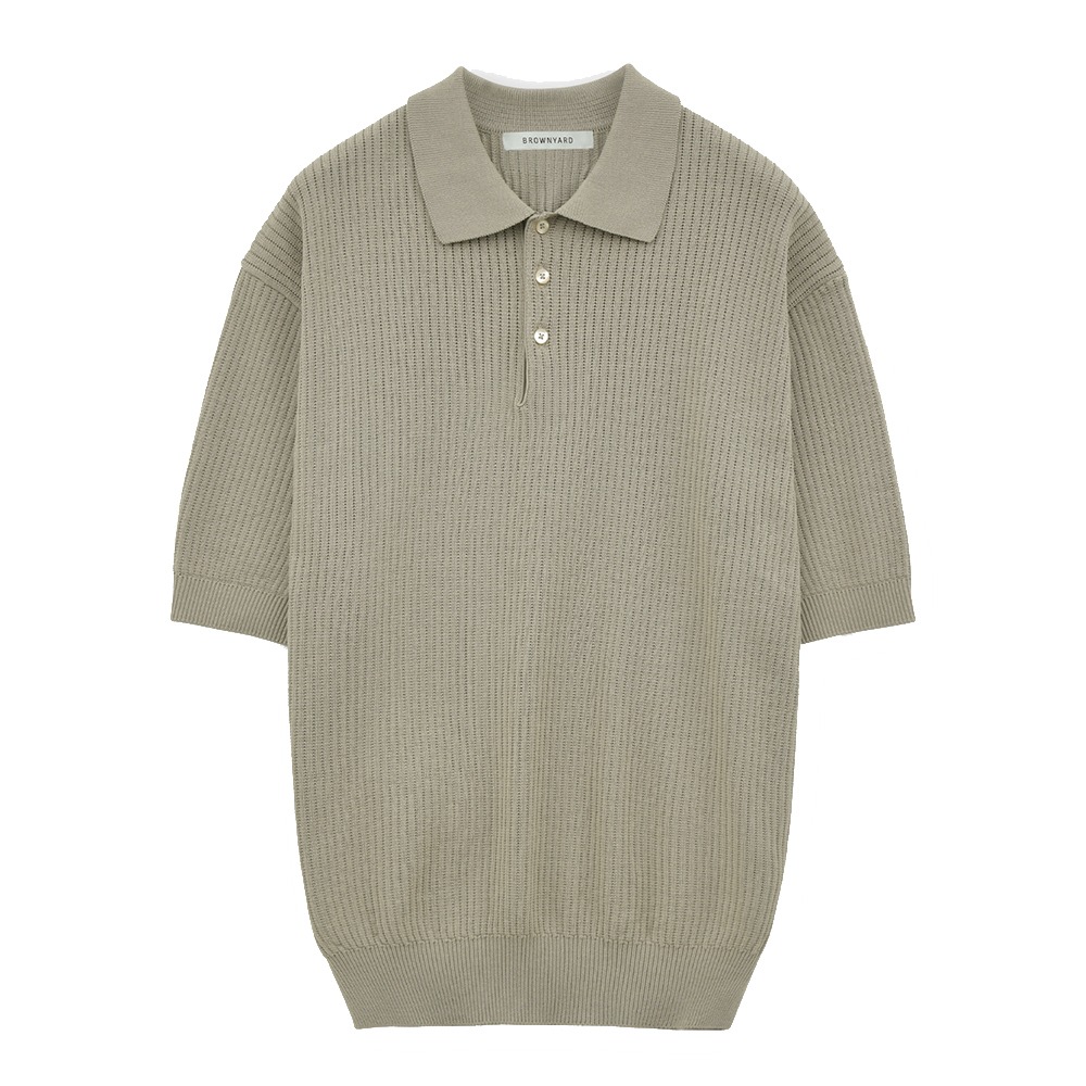 BROWNYARD Knit Polo Shirt &quot;Vintage Khaki&quot;