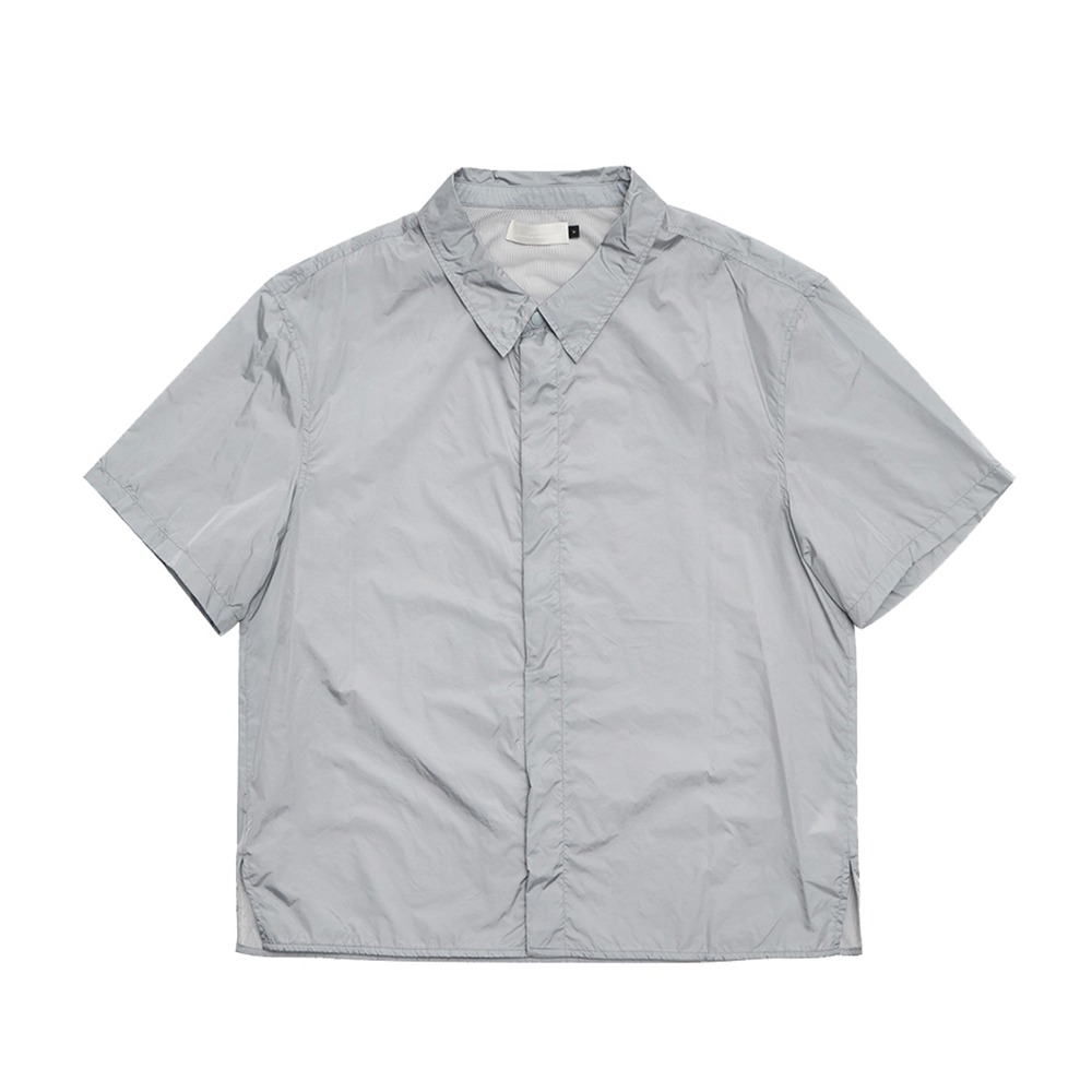 AMOMENTO Nylon Short Sleeve Shirts &quot;Blue Grey&quot; (men)