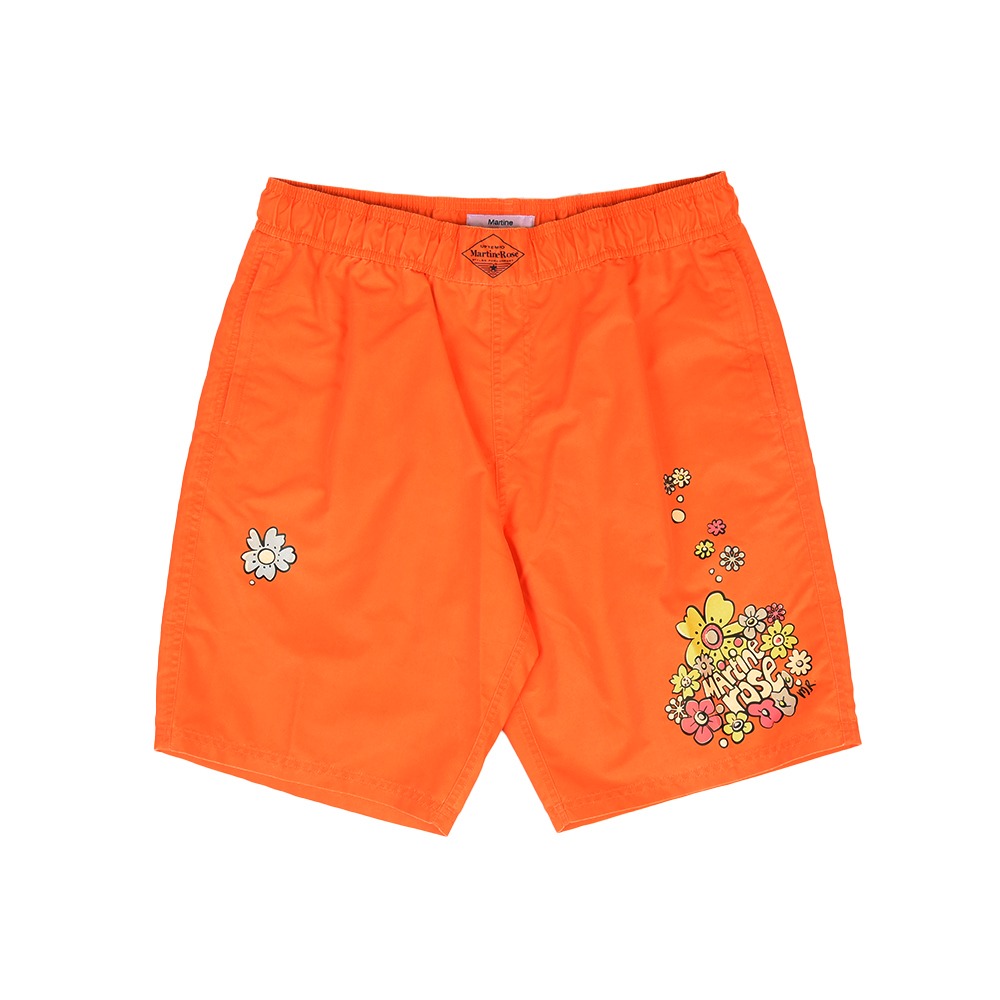 MARTINE ROSE Woven Board Shorts &quot;Orange/Festival Flower&quot;