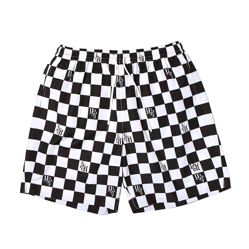 FETCH Logo Water Shorts &quot;Checker Black&quot;