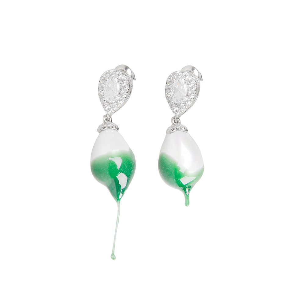 OTTOLINGER Pearl Earring Drop &quot;Green&quot;