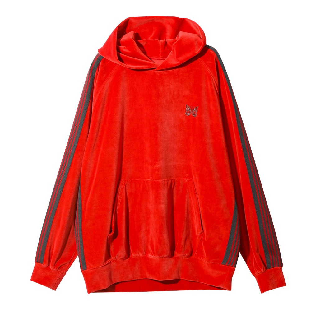 NEEDLES  Track Hoody - C/Pe Velour &quot;A-Red&quot;