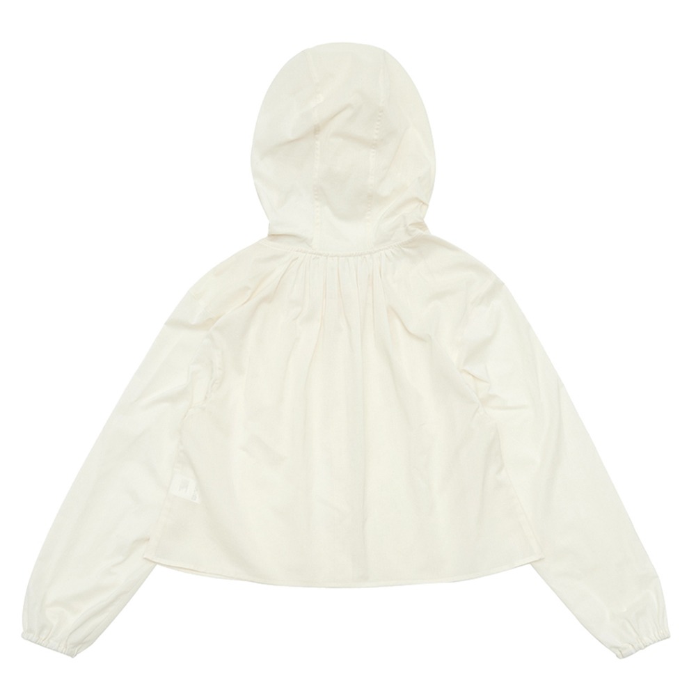 AMOMENTO Sheer Shirring Hooded Blouse &quot;Ivory&quot; (Women)