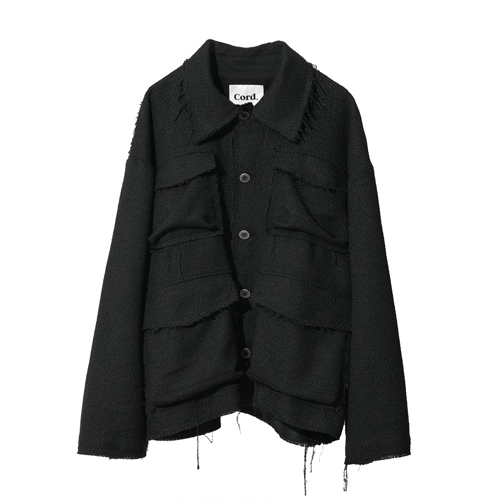 Cord Rough-Cut Tweed Jacket &quot;Black&quot;