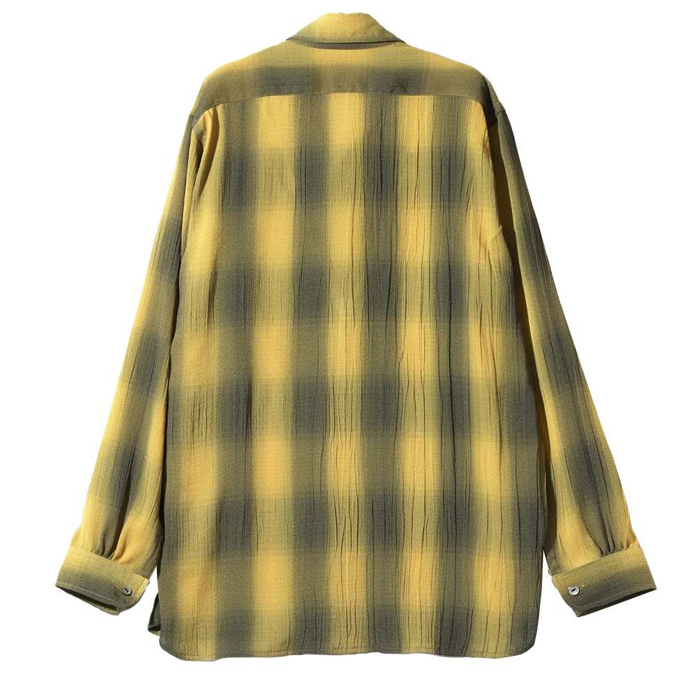 NEEDLES Work Shirt - Poly Crepe Ombre Plaid &quot;A-Yellow&quot;