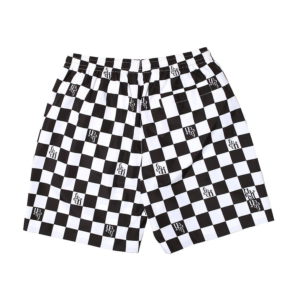 FETCH Logo Water Shorts &quot;Checker Black&quot;