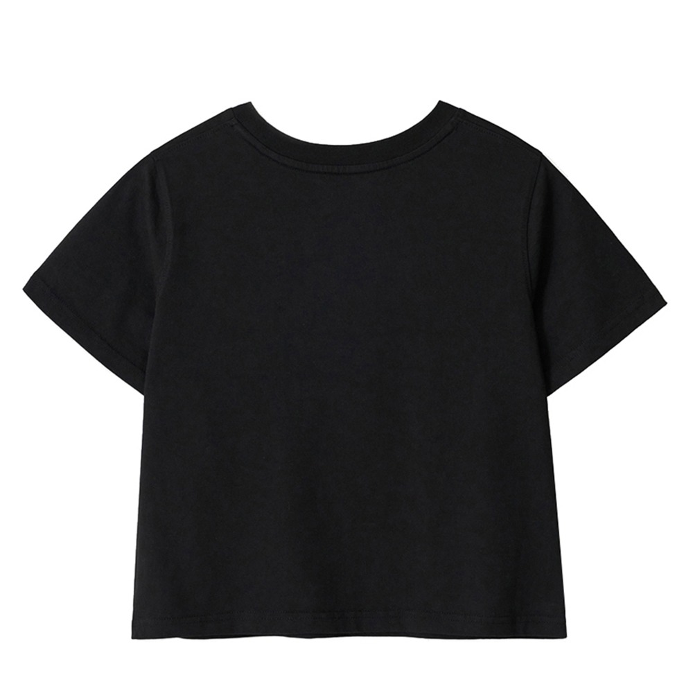 aeae Layered Gothic Logo Crop T-shirts &quot;Black&quot;