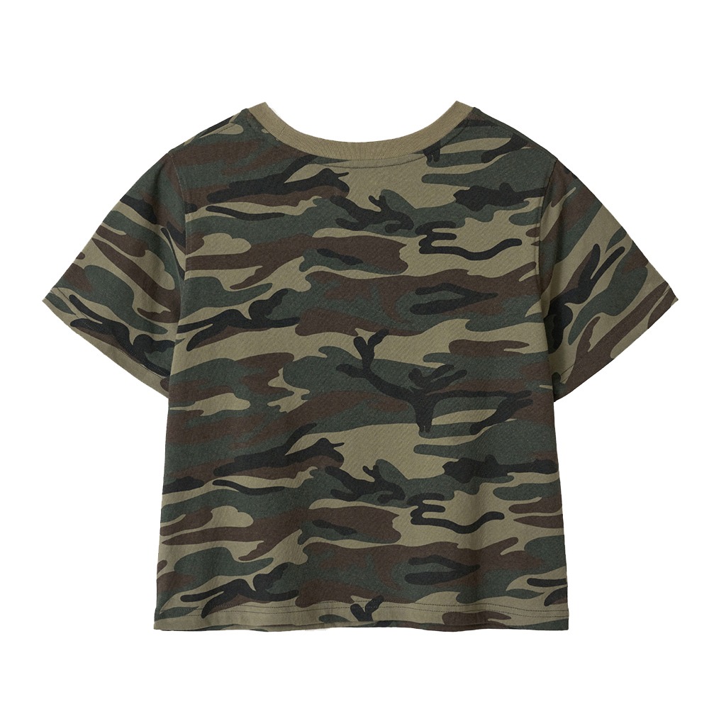 aeae Layered Gothic Logo Crop T-shirts &quot;Camo&quot;