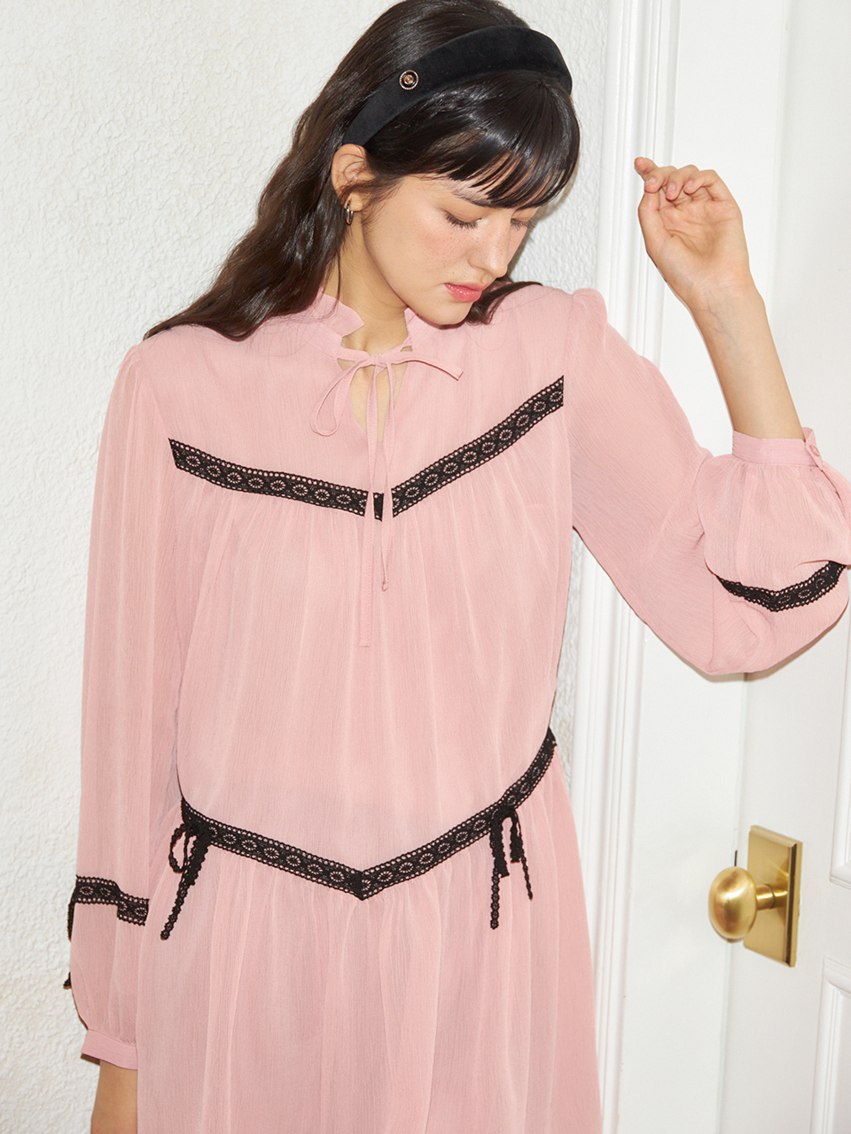 Romantic Chiffon  Dress_ Pink