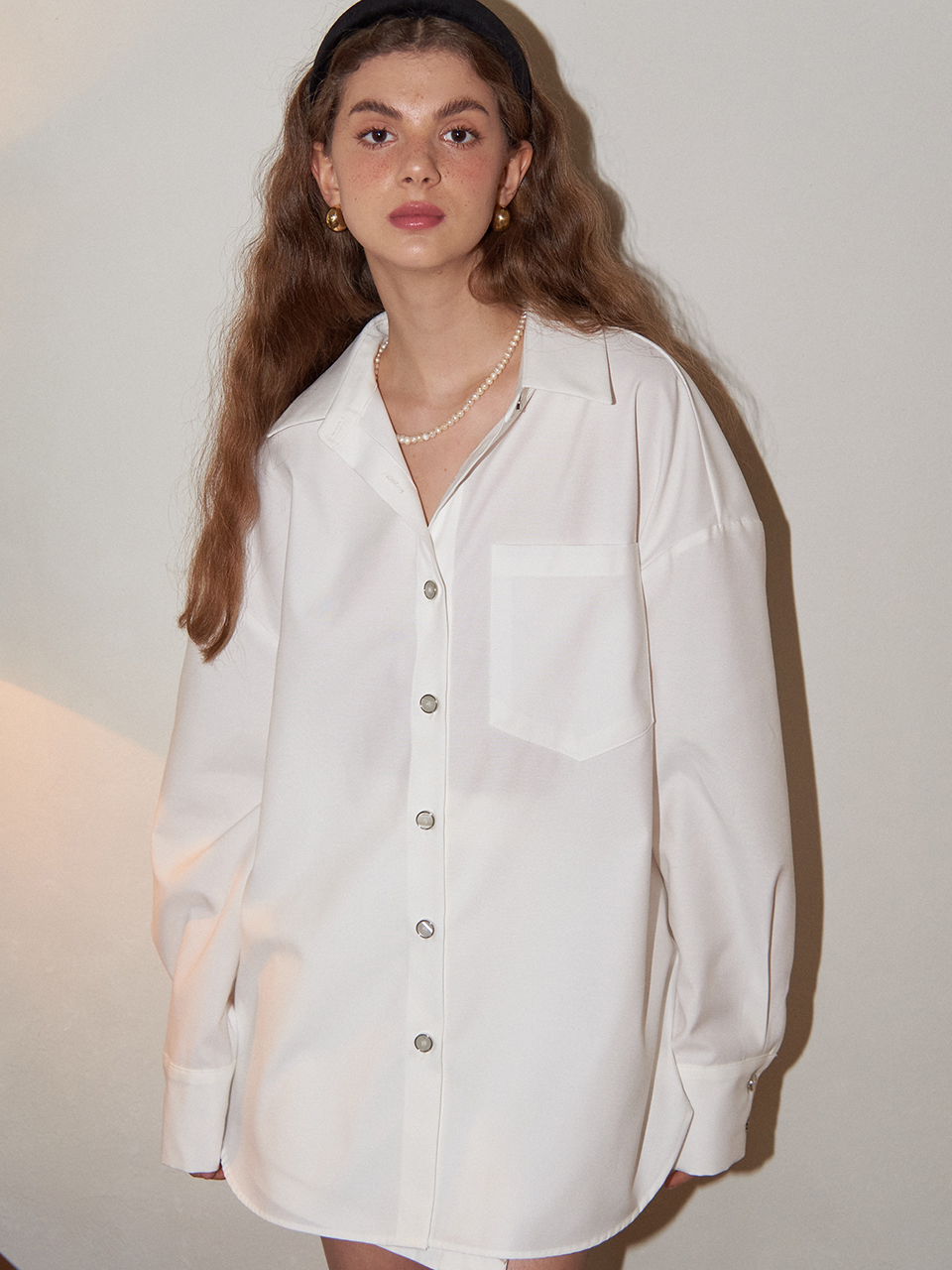 Solid Wrap Shirt_ White