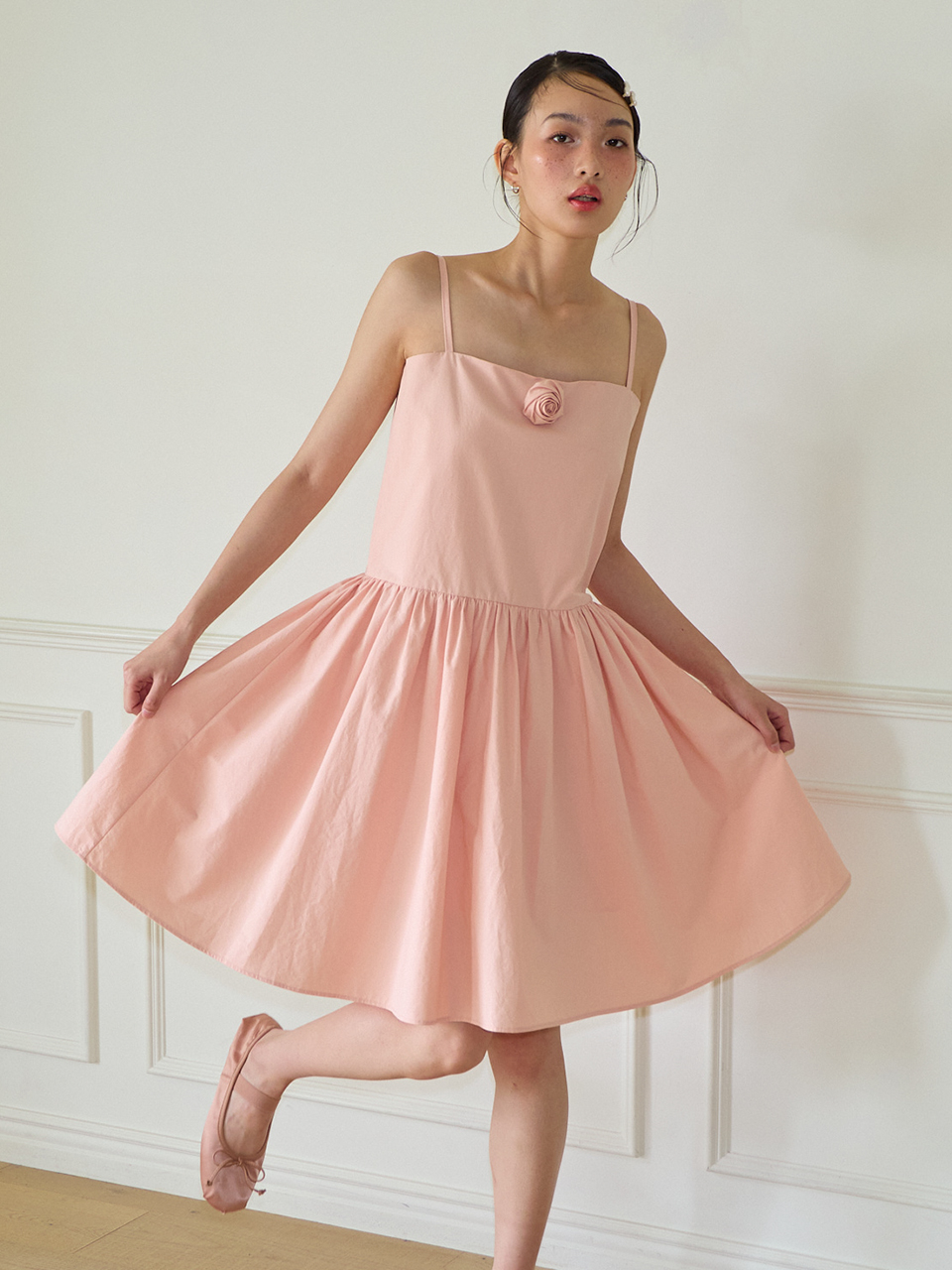 5/21 예약배송 Corsage Mini Slip Dress_ Peach
