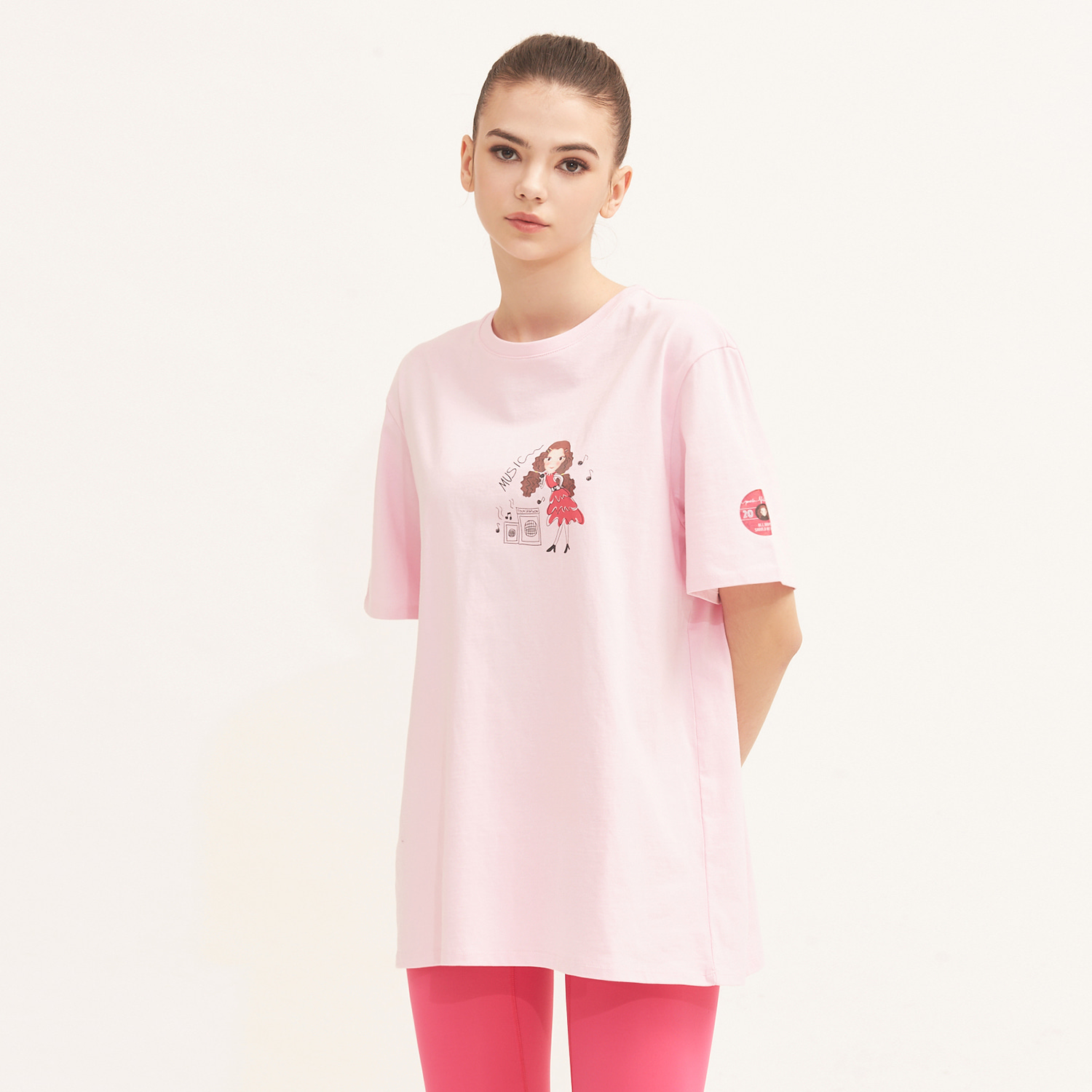 해피티셔츠 F 핑크루나
