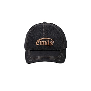 [EMIS]WASHED DENIM BALL CAP-GRAY/BLACK