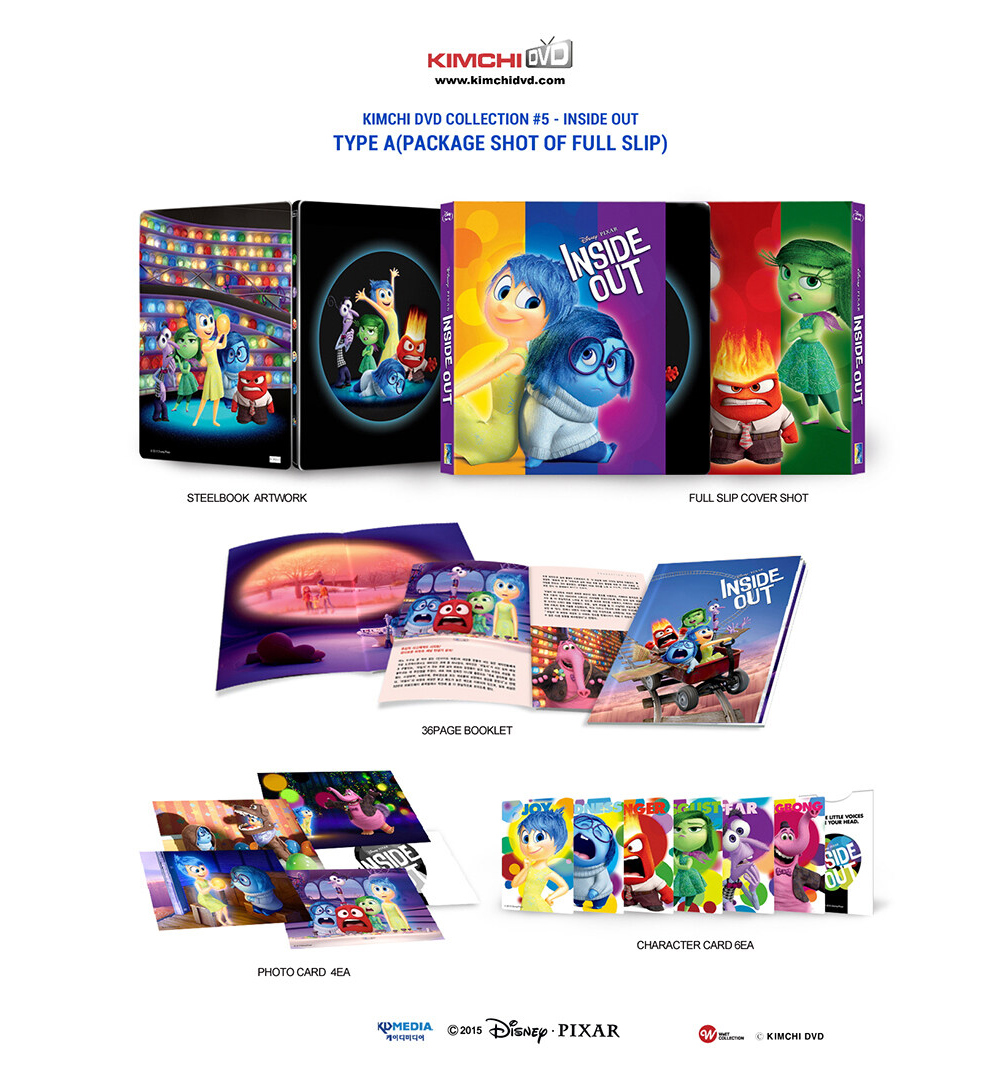 Inside Out BLU-RAY Steelbook 2D + 3D Combo Limited Edition - Full Slip Type  A - YUKIPALO