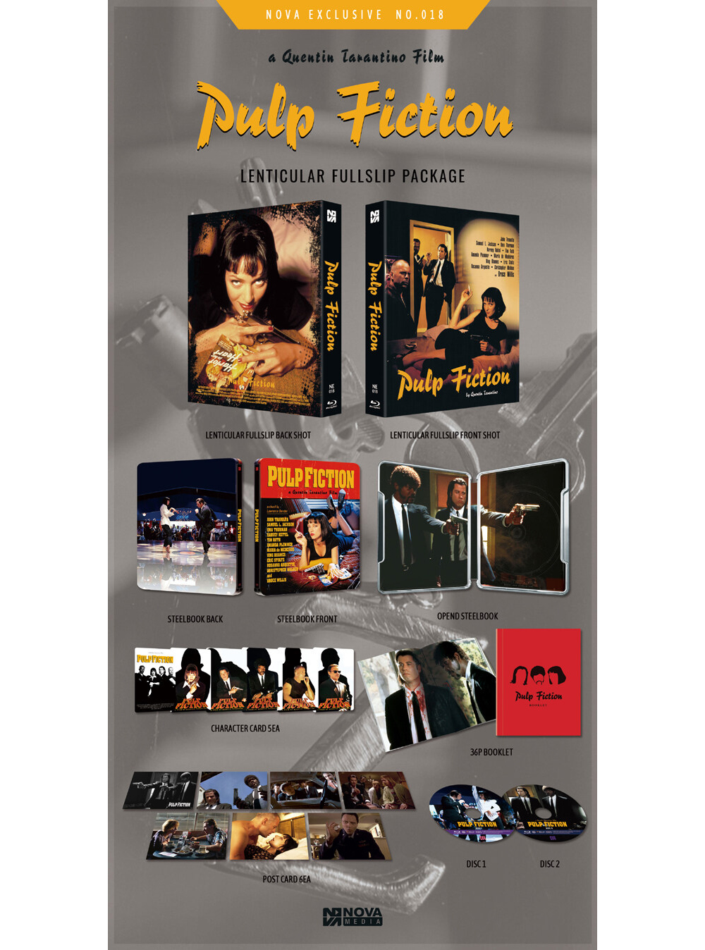USED] Pulp Fiction BLU-RAY Steelbook Limited Edition - Lenticular / NOVA -  YUKIPALO