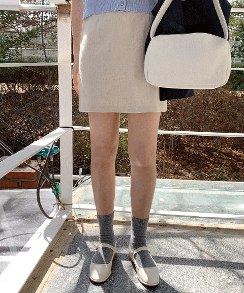 [오늘출발🚚]  랑데부 skirt (wool 30% linen 30%)