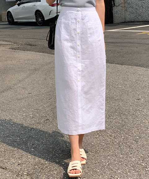 [오늘출발🚚] 페이닝 skirt (linen 50%)