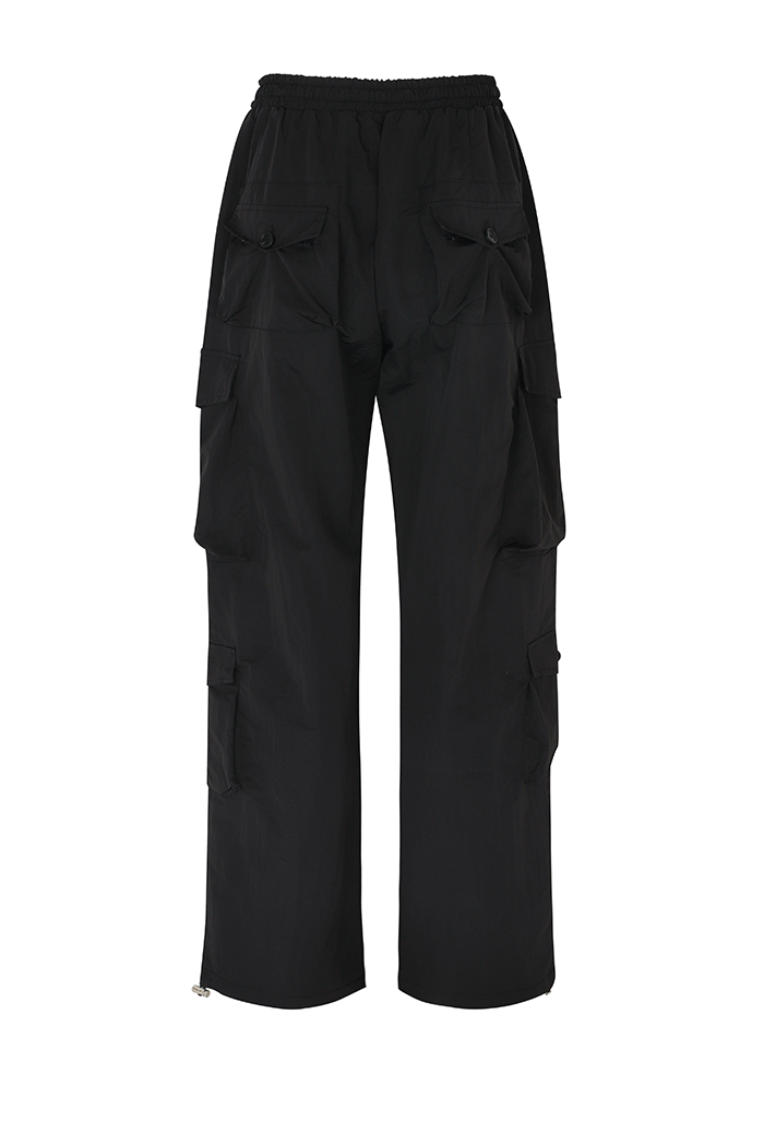 Black Cargo pants in nylon