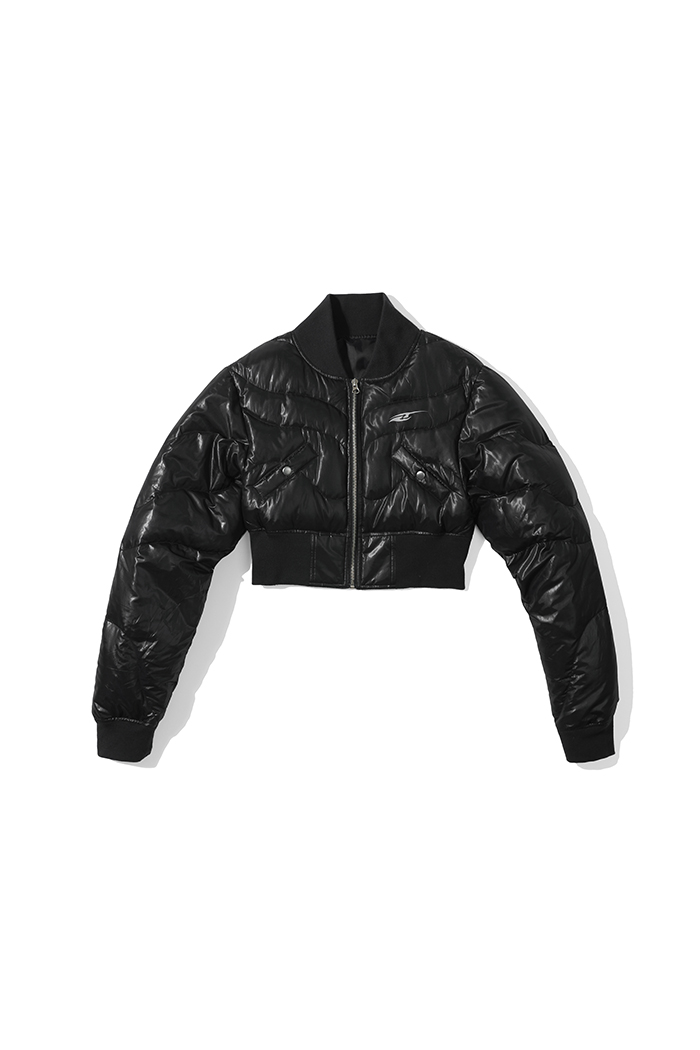 QUILTED DOWN SHORT JACKET BLACK