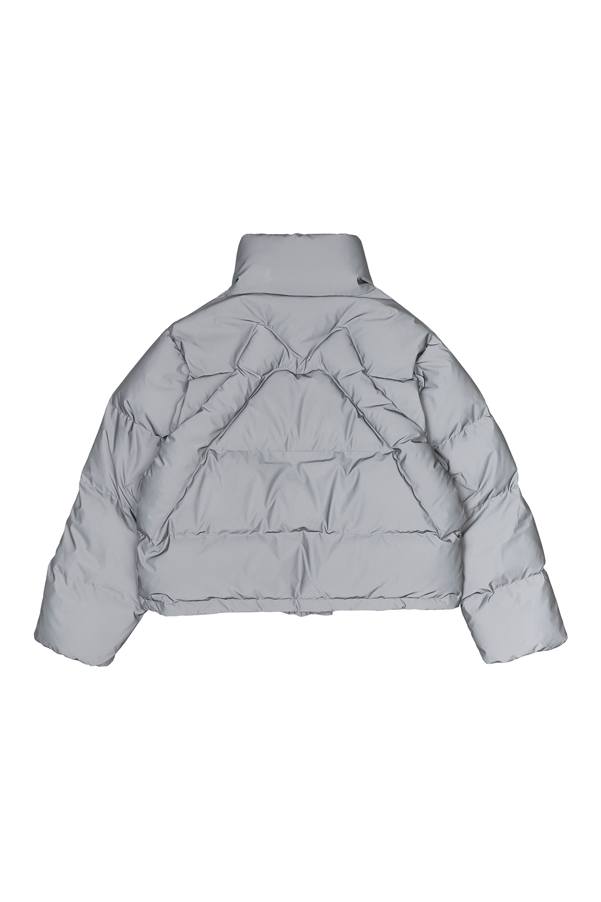 EMBROIDERED OVERSIZE PUFFER JACKET GRAY