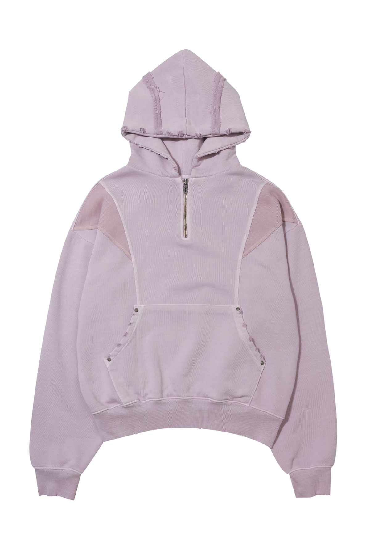 EMBROIDERED CUT-OFF HOODIE PINK