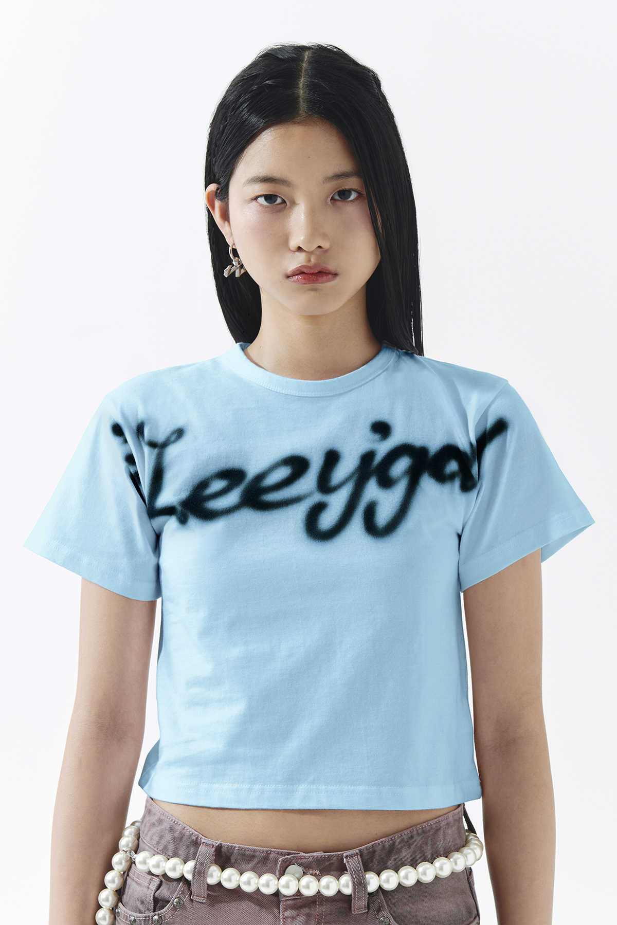 ★ Leey★ SPRAY CROPPED TSHIRT OCEAN BLUE P0000DWB SPRAY CROPPED T-SHIRT BLUE - leey