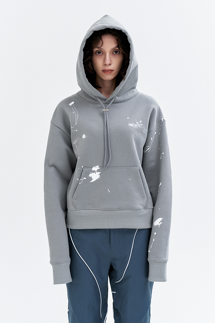 INK SPILL HOODIE GRAY