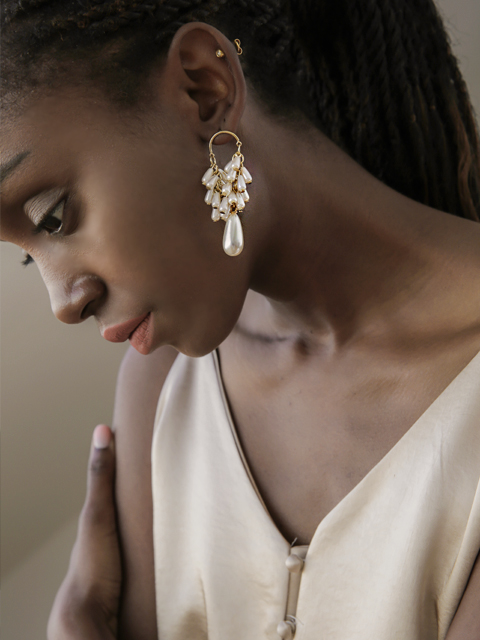 pearl chain earring