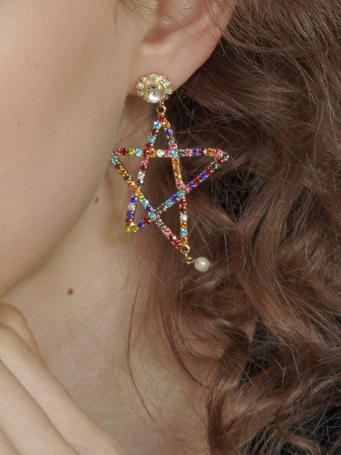 rainbow star earring