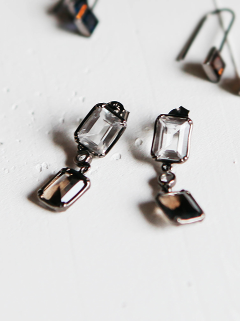 square crystal earring