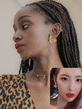 EASY. gold flower earring (가수 선미 착용 제품)