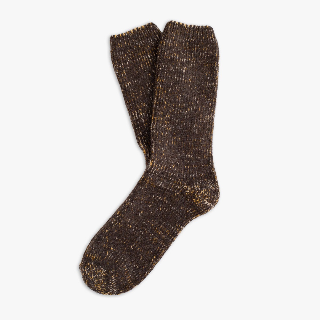THL005 Recycle Wool Socks : Brown